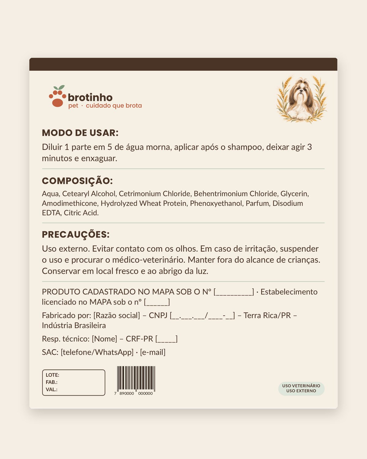 Condicionador Pro Pelagem Longa 1:5