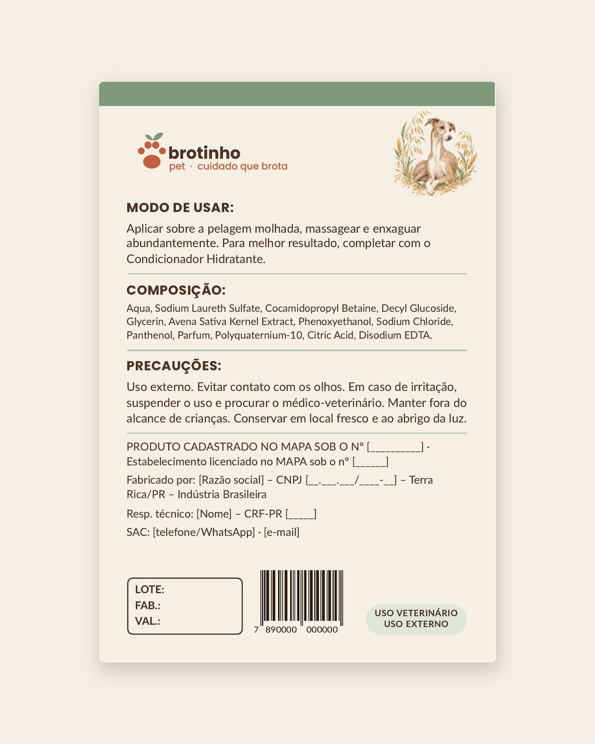 Shampoo Hidratante Aveia